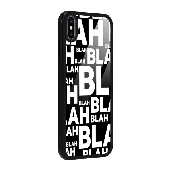 Blah Blah Pattern Glass Back Case for iPhone XS Max