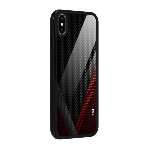 Classy Black Red Design Glass Back Case for iPhone XS Max