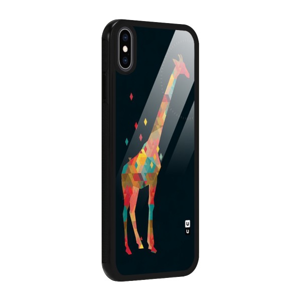 Colored Giraffe Glass Back Case for iPhone XS Max