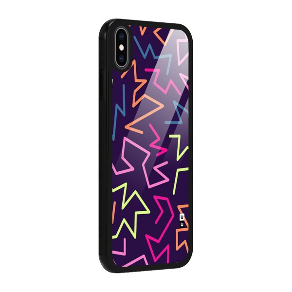 Colored Lines Glass Back Case for iPhone XS Max