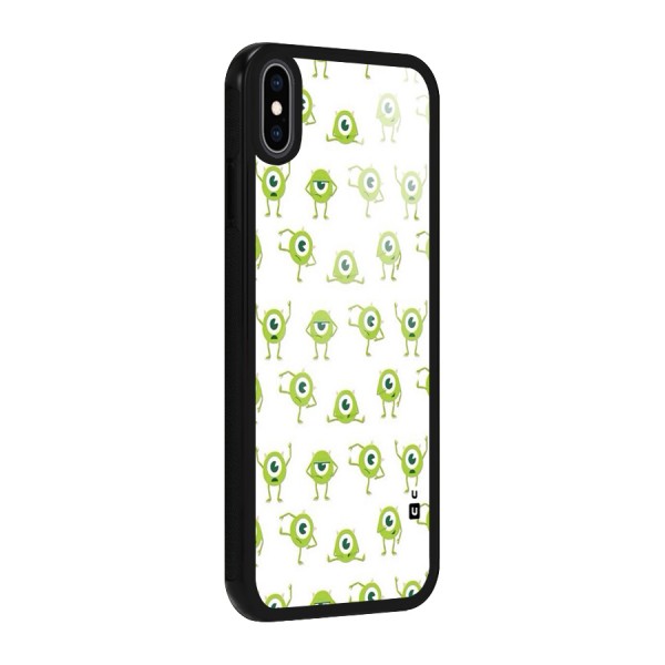 Crazy Green Maniac Glass Back Case for iPhone XS Max