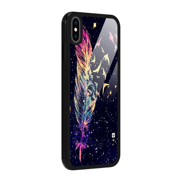 Feather Bird Fly Glass Back Case for iPhone XS Max