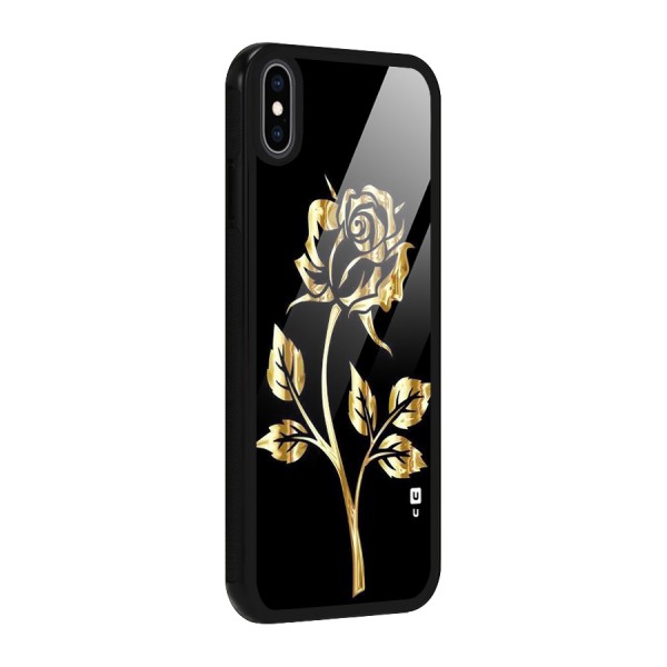 Gold Rose Glass Back Case for iPhone XS Max