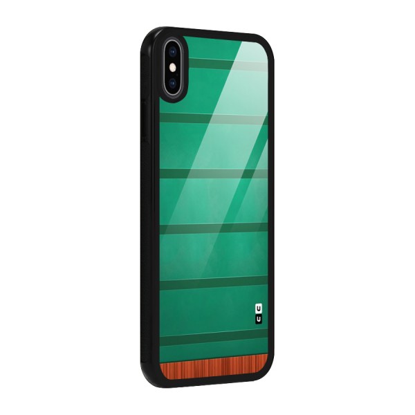 Green Wood Stripes Glass Back Case for iPhone XS Max