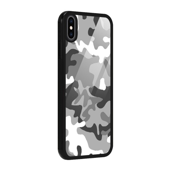 Grey Military Glass Back Case for iPhone XS Max