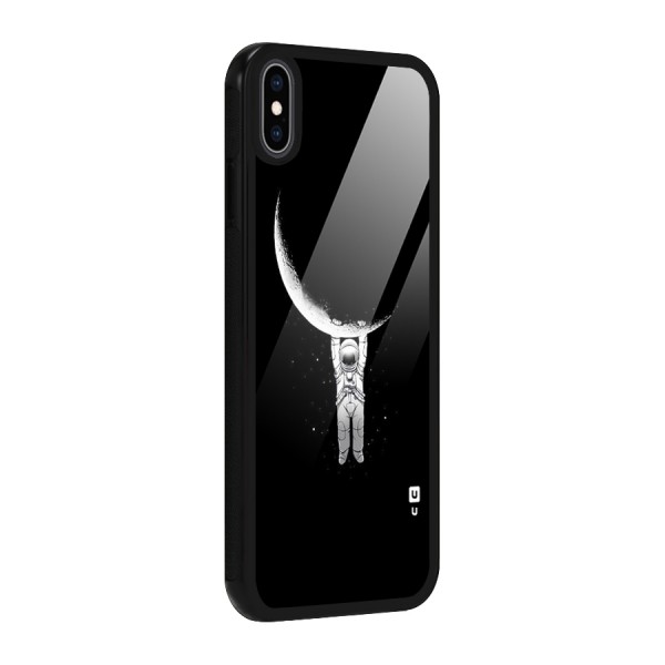 Hanging Astronaut Glass Back Case for iPhone XS Max