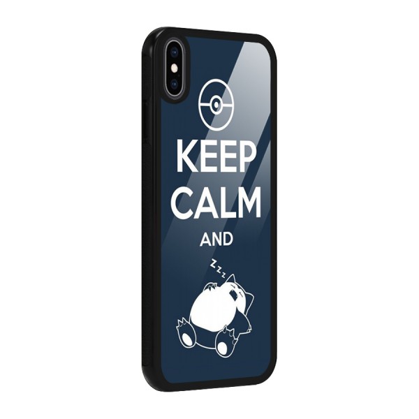 Keep Calm and Sleep Glass Back Case for iPhone XS Max