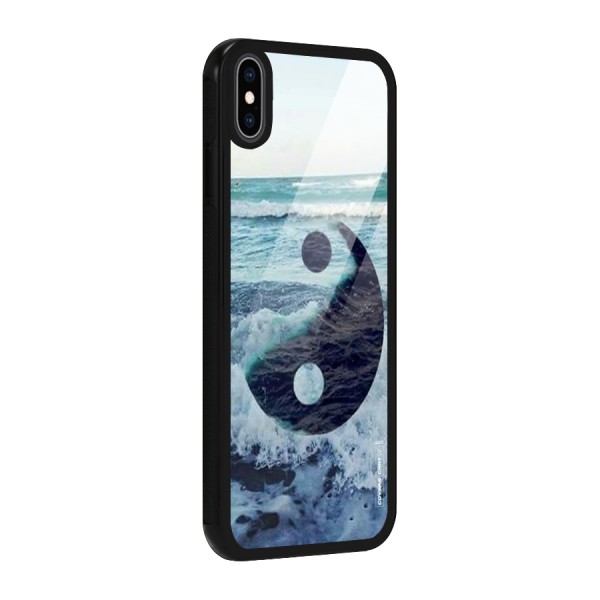 Oceanic Peace Design Glass Back Case for iPhone XS Max