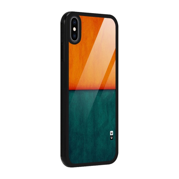 Orange Green Shade Glass Back Case for iPhone XS Max