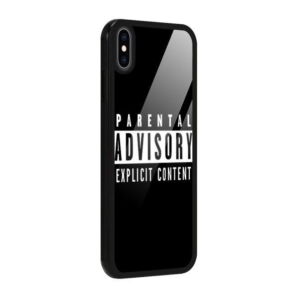 Parental Advisory Label Glass Back Case for iPhone XS Max