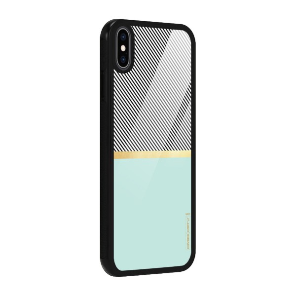 Pastel Green Base Stripes Glass Back Case for iPhone XS Max
