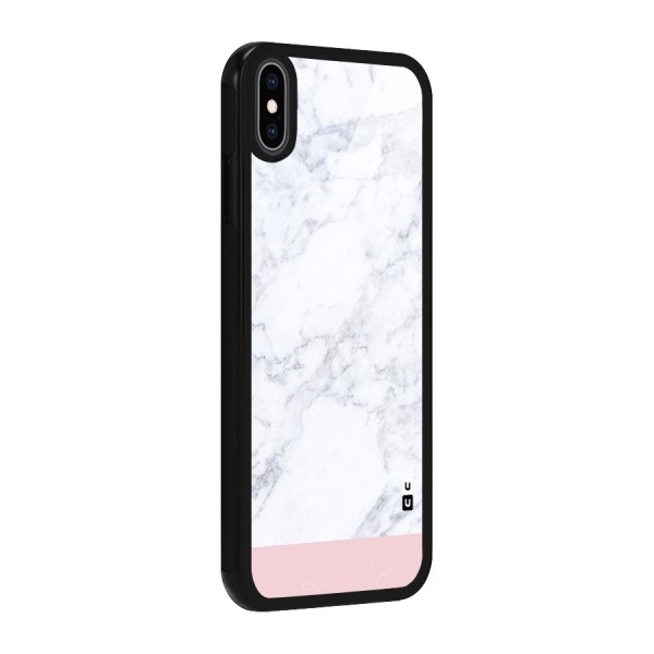 Pink White Merge Marble Glass Back Case for iPhone XS Max