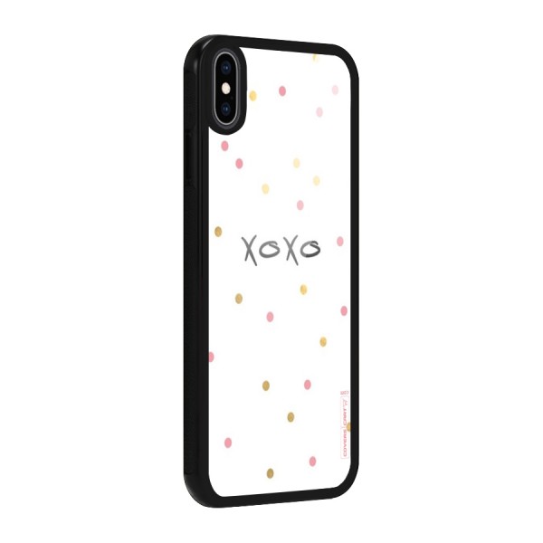 Polka Hugs Glass Back Case for iPhone XS Max
