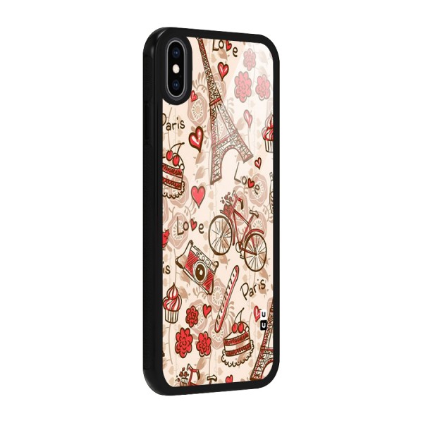 Red Peach City Glass Back Case for iPhone XS Max