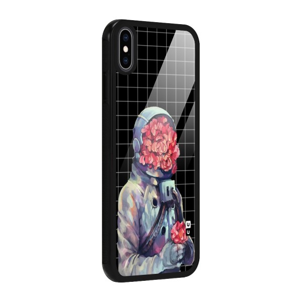 Robot Rose Glass Back Case for iPhone XS Max