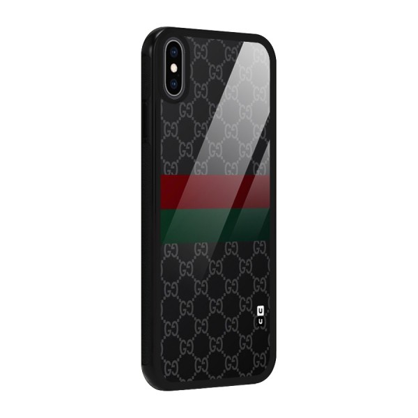 Royal Stripes Design Glass Back Case for iPhone XS Max
