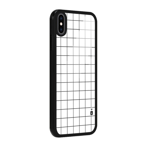 Simple Checks Glass Back Case for iPhone XS Max