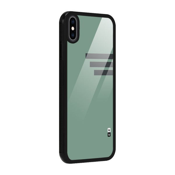 Solid Sports Stripe Glass Back Case for iPhone XS Max