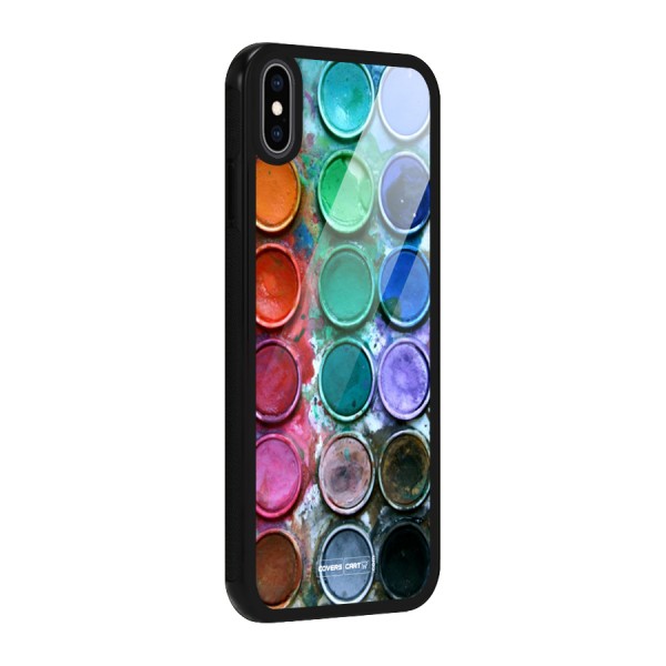 Water Paint Box Glass Back Case for iPhone XS Max
