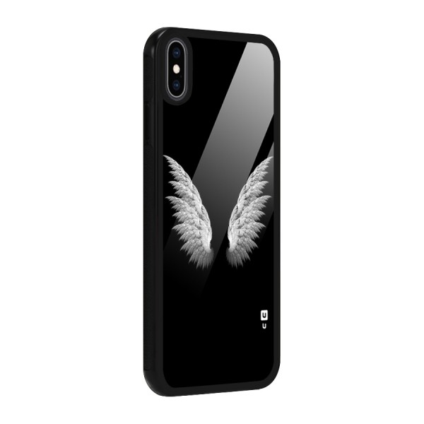 White Wings Glass Back Case for iPhone XS Max