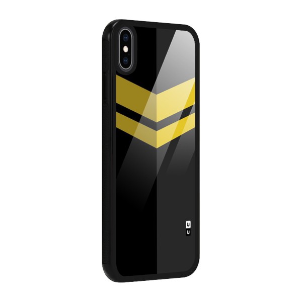 Yellow Lines Glass Back Case for iPhone XS Max