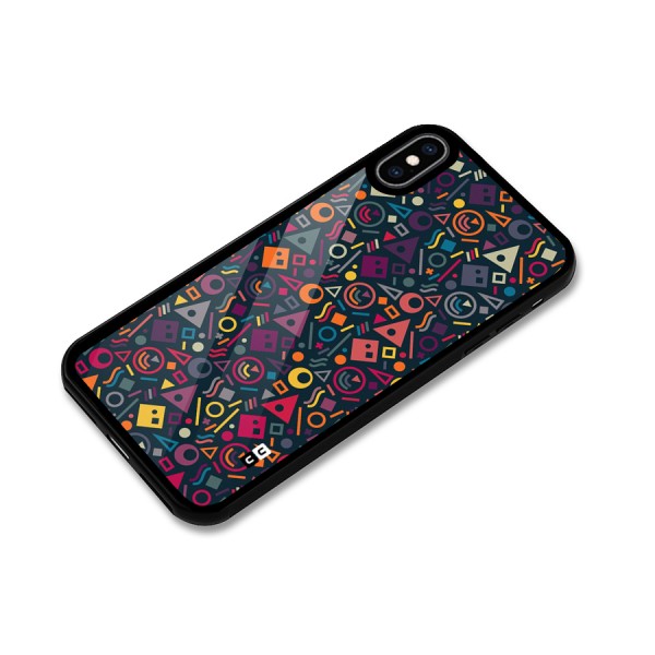 Abstract Figures Glass Back Case for iPhone XS Max