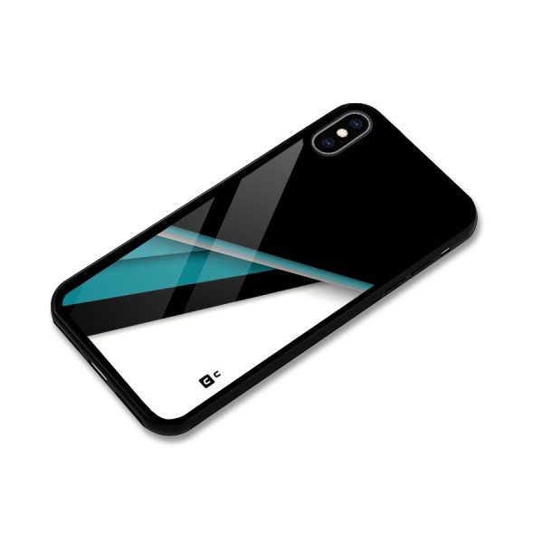 Abstract Lines Of Blue Glass Back Case for iPhone XS Max