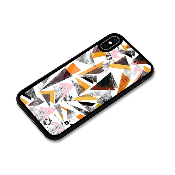 Abstract Sketchy Triangles Glass Back Case for iPhone XS Max