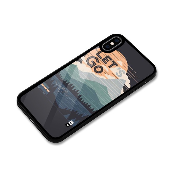 Abstract Travel Glass Back Case for iPhone XS Max