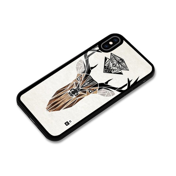 Aesthetic Deer Design Glass Back Case for iPhone XS Max