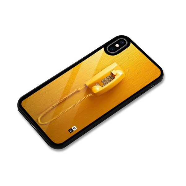 Aesthetic Yellow Telephone Glass Back Case for iPhone XS Max