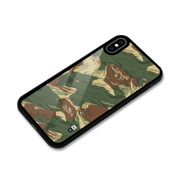 Army Design Glass Back Case for iPhone XS Max