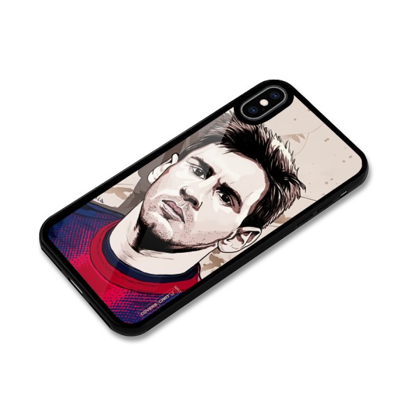 Barca King Messi Glass Back Case for iPhone XS Max