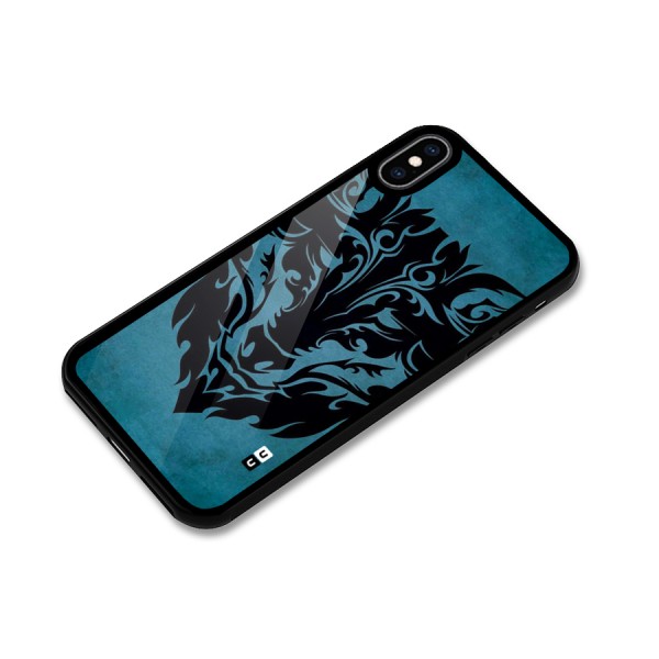 Black Artistic Wolf Glass Back Case for iPhone XS Max