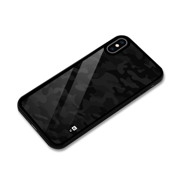 Black Camouflage Glass Back Case for iPhone XS Max