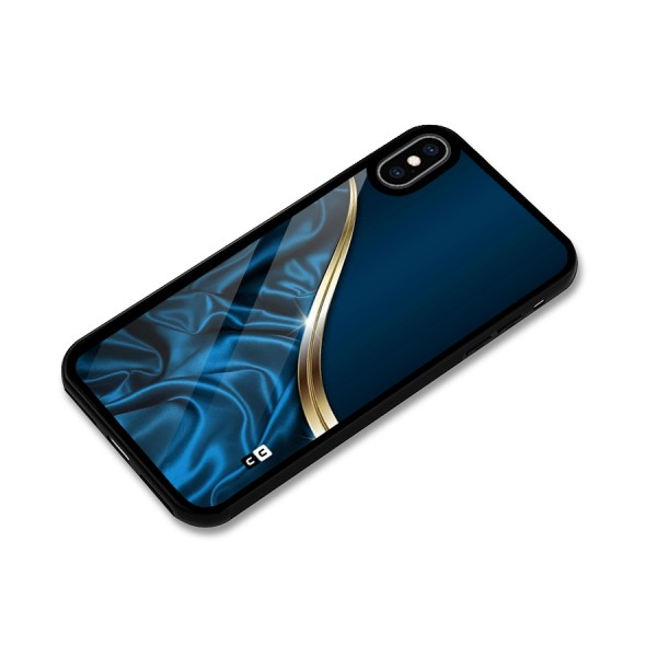 Blue Smooth Flow Glass Back Case for iPhone XS Max