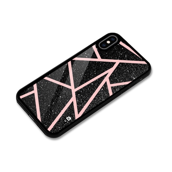 Concrete Black Pink Stripes Glass Back Case for iPhone XS Max