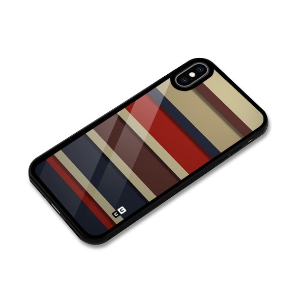 Elegant Stripes Pattern Glass Back Case for iPhone XS Max