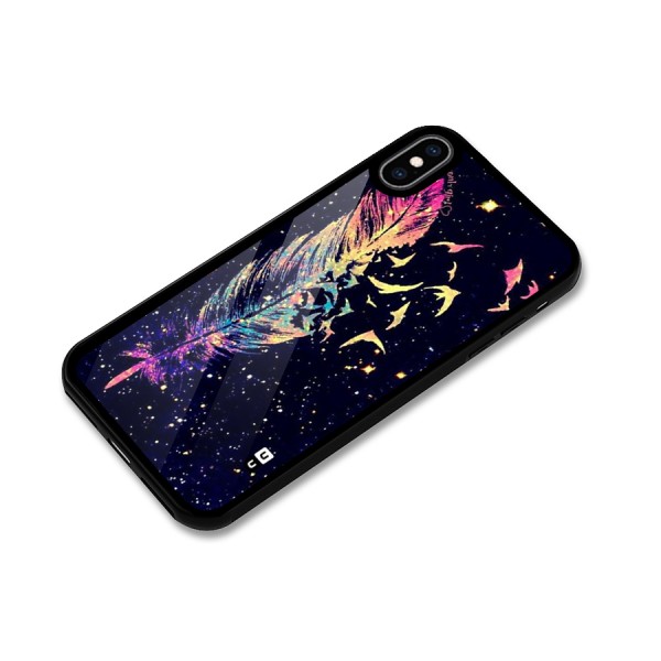 Feather Bird Fly Glass Back Case for iPhone XS Max