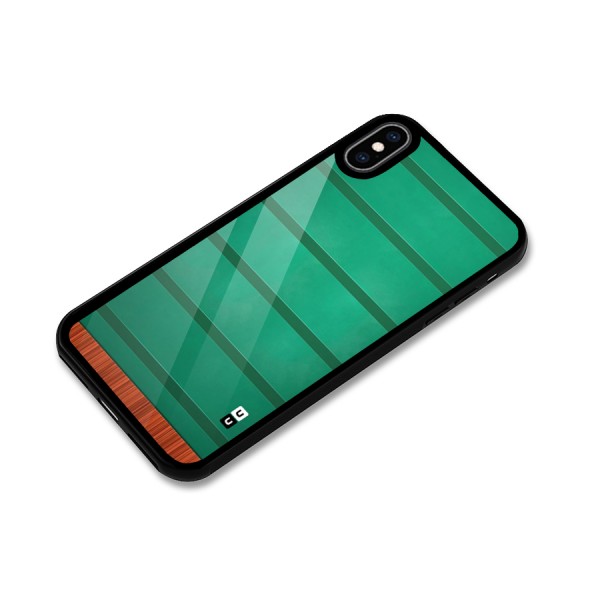 Green Wood Stripes Glass Back Case for iPhone XS Max