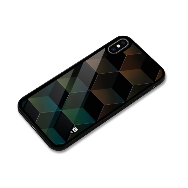 Hexagonal Design Glass Back Case for iPhone XS Max