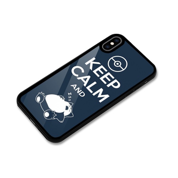 Keep Calm and Sleep Glass Back Case for iPhone XS Max
