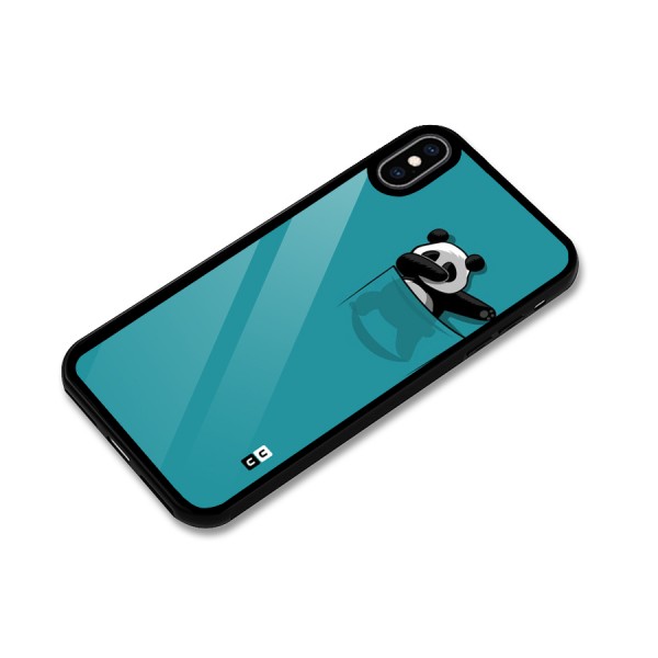 Panda Dabbing Away Glass Back Case for iPhone XS Max