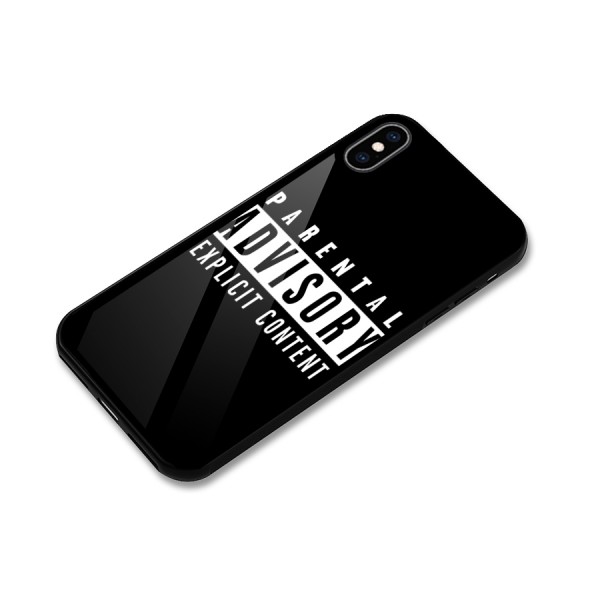 Parental Advisory Label Glass Back Case for iPhone XS Max
