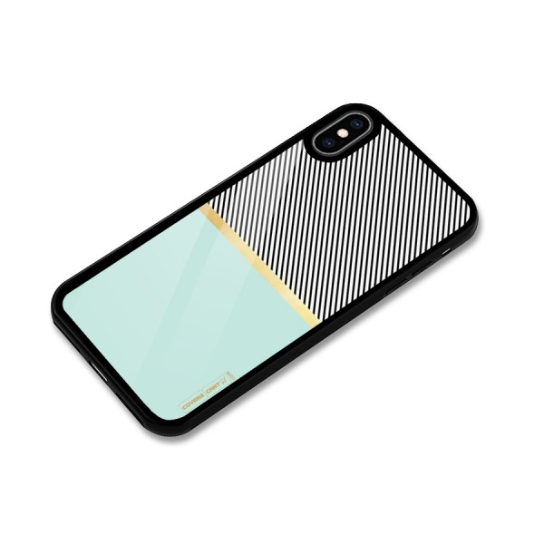 Pastel Green Base Stripes Glass Back Case for iPhone XS Max