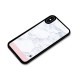 Pink White Merge Marble Glass Back Case for iPhone XS Max
