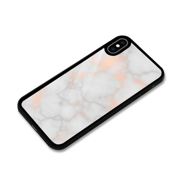 RoseGold Marble Glass Back Case for iPhone XS Max