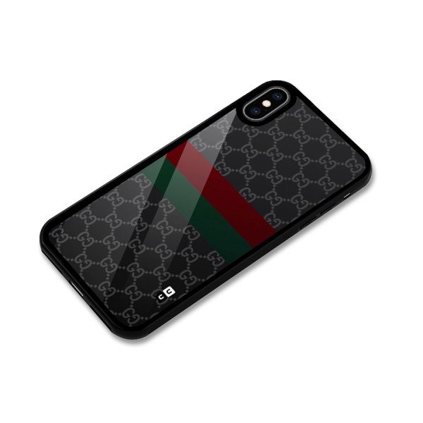 Royal Stripes Design Glass Back Case for iPhone XS Max