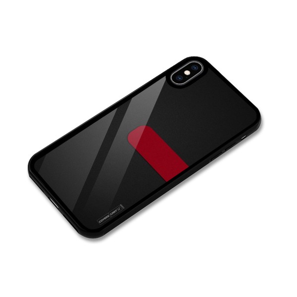 Single Red Stripe Glass Back Case for iPhone XS Max