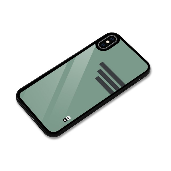Solid Sports Stripe Glass Back Case for iPhone XS Max